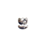 Silver Flower with Rhinestone - Floating Charm