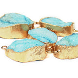 Sky Blue Druzy Connector, Gold