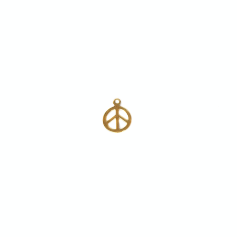 Small Peace Charm, Gold Filled, 10mm; 1 piece