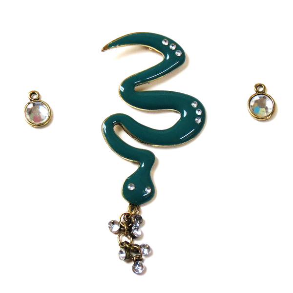 Snake Pendant with Rhinestone Charms