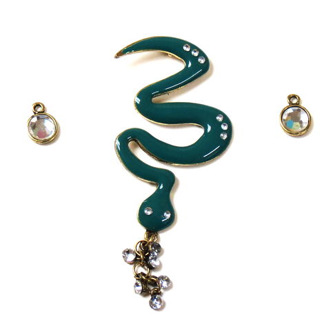Snake Pendant with Rhinestone Charms