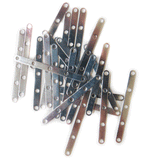 Spacer Bar, Silver Plated Brass-3x35mm, 5strand- 25pcs