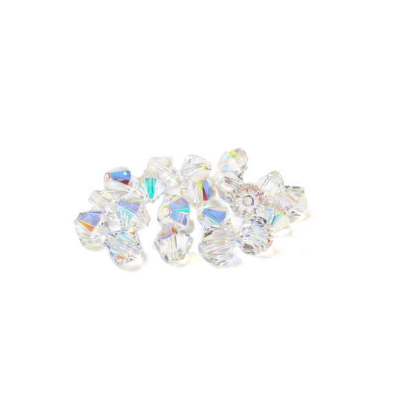 Swarovski Crystal, Bicone, 5mm - Cystal AB; 20 pcs