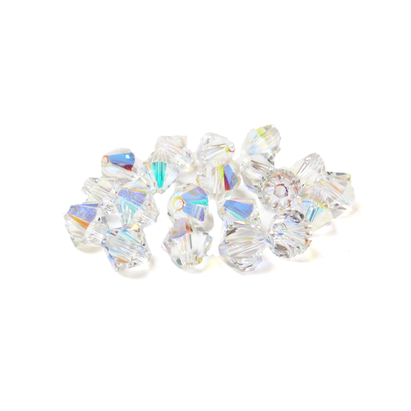 Swarovski Crystal, Bicone, 6mm - Crystal AB; 20 pcs