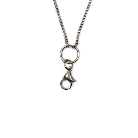 Stainless Steel Box Chain Necklace, 18", Silver; 1 Necklace