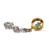 19mm Stainless Steel Round Locket Bracelet; Gold