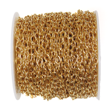 Steel Single Cable Chain; Gold- 1 foot.