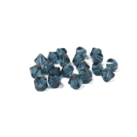 Swarovski Crystal, Bicone, 6mm - Montana; 20 pcs