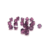 Swarovski Crystal, Bicone, 4mm- Amethyst; 20pcs.