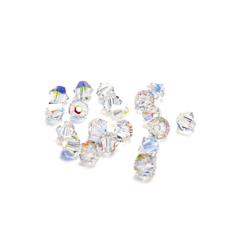Swarovski Crystal, Bicone, 4mm- Crystal AB; 20pcs