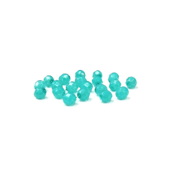 Turquoise Opal, Round Faceted Fire Polished; 8mm - 20 pcs