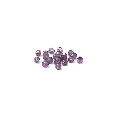 Two Tone Metallic Tanzanite, Round Faceted Fire Polished; 4mm - 20 pcs