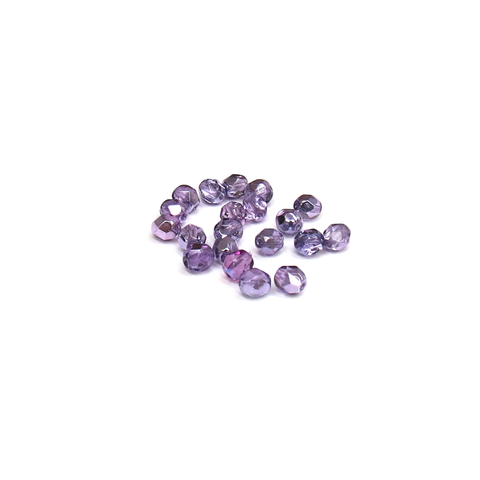 Two Tone Metallic Tanzanite, Round Faceted Fire Polished, 6mm- 20pcs