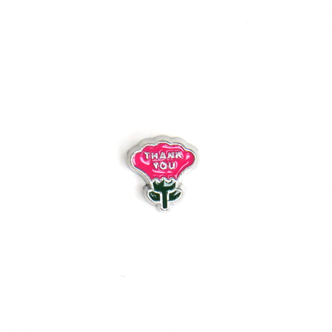 Thank You PInk Flower - Floating Charm