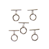 Toggle Clasp, Platinum Color Brass; 5pcs