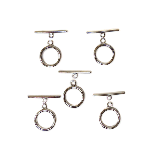 Toggle Clasp, Platinum Color Brass; 5pcs