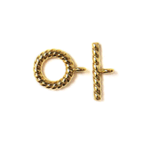 Toggle Clasp, Twisted Round- 10mm; 10pcs