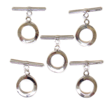 Toggle, Silver, Brass, 16x20x2mm