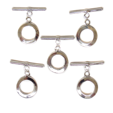 Toggle, Silver, Brass, 16x20x2mm