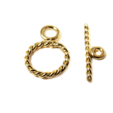 Twisted Toggle Round, Gold Filled, 10mm; 1 piece