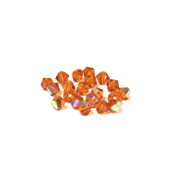 Swarovski Crystal, Bicone, 4mm - Topaz AB; 20 pcs