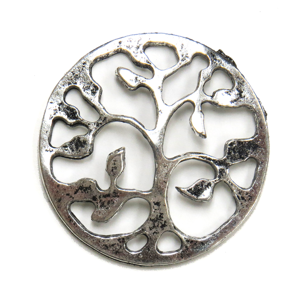 Tree of Life, round- Ant. Silver