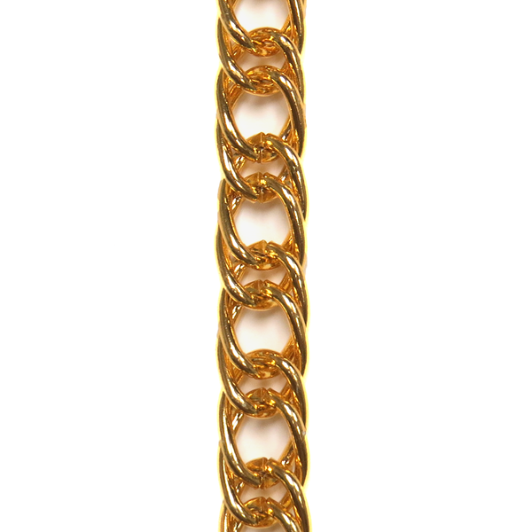 Triple Link Aluminum Chain- Gold; 13x18mm- 1 foot