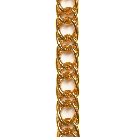 Triple Link Aluminum Chain- Gold; 13x18mm- 1 foot