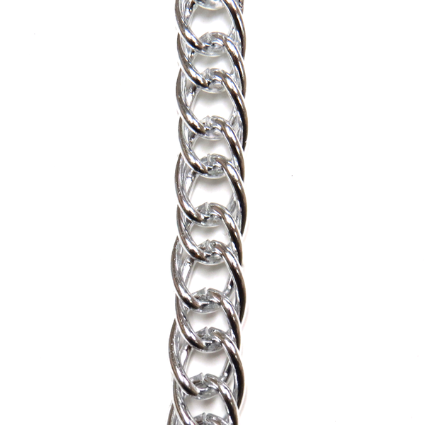 Triple Link Aluminum Chain- Silver; 13x18mm- 1 foot.
