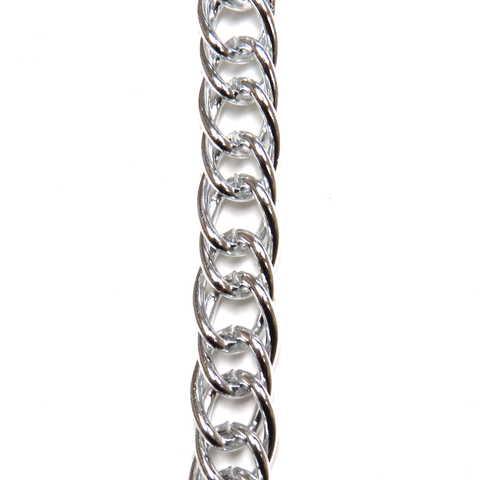 Triple Link Aluminum Chain- Silver; 13x18mm- 1 foot.