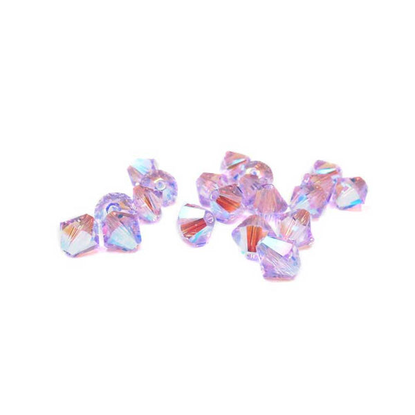 Swarovski Crystal, Bicone, Violet AB 2X, 6mm; 20pcs