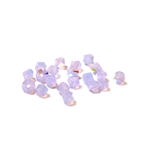 Swarovski Crystal, Bicone, 4mm - Violet Opal AB; 20 pcs