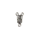 Virgin Mary Rosary Connector, Antique Silver; 1pc
