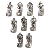 Virgin Mary with Baby Jesus Charm II- Antique Silver; 9 pcs.