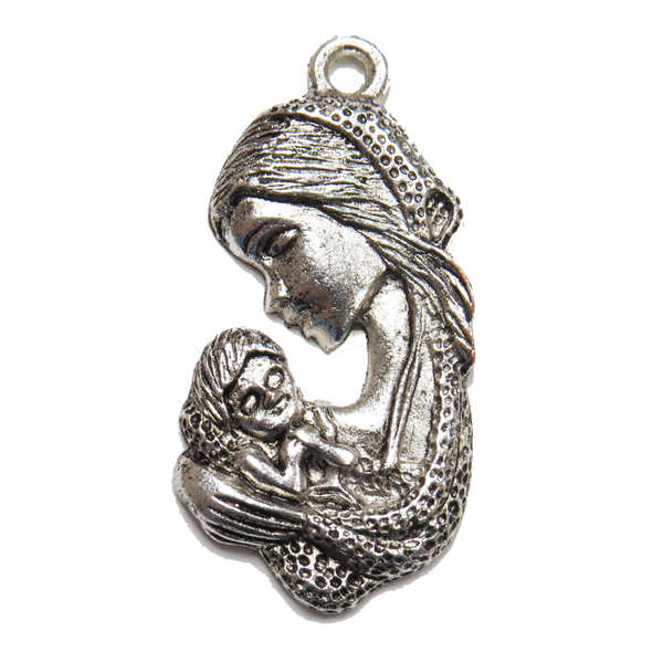 Virgin Mary with Baby Jesus Charm