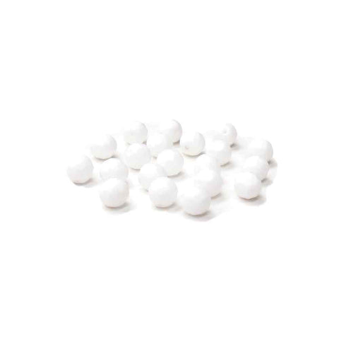 White Opaque, Round Faceted Fire Polished, 12mm