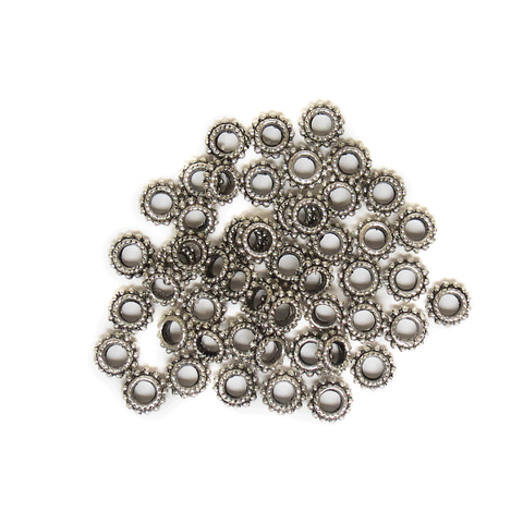 Wheel Spacer Beads, Antique Silver- 8mm; 50pcs