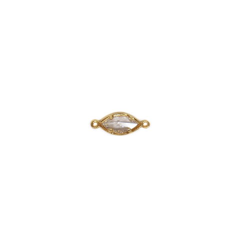 White Diamond Connector, Gold Filled, 16x6mm; 1 piece