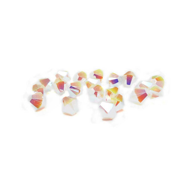 Swarovski Crystal, Bicone, White Opal AB 2X, 6mm; 20pcs