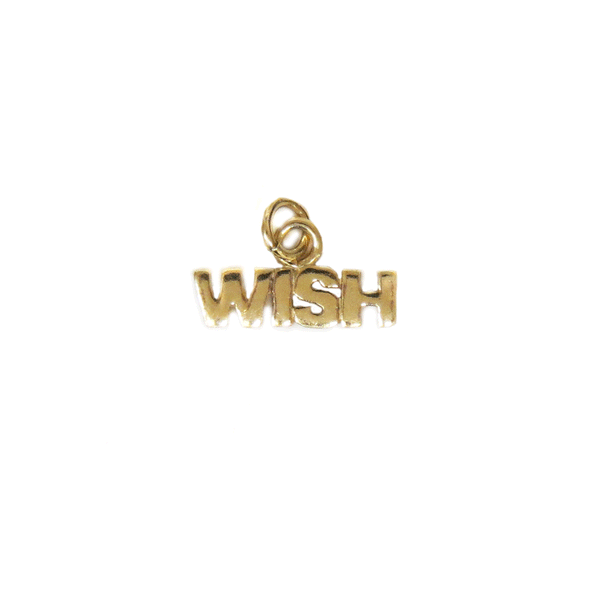 Wish Charm, Gold Filled, 13x7mm; 1 piece