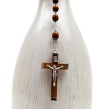 7mm Wood Cross Italian Rosary, Dark Brown, 22" Long; 1 piece