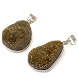 Gold Druzy Pendant - Silver