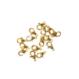 Zinc Alloy Lobster Claw Sm., Gold-10mm; 15pcs