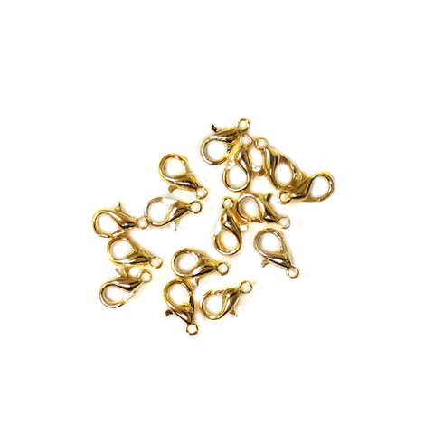 Zinc Alloy Lobster Claw Sm., Gold-10mm; 15pcs