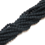 Frosted Black Agate; 6mm