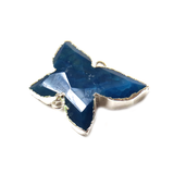 Royal Blue Butterfly Agate Connector - Silver
