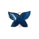 Royal Blue Butterfly Agate Connector - Silver