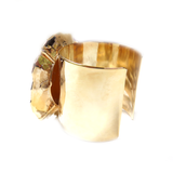 Cuff with Brown Agate, Electroplated, 2 inches - 1 piece