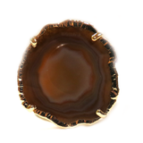 Cuff with Brown Agate, Electroplated, 2 inches - 1 piece