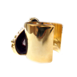 Cuff with Purple Agate, Electroplated, 2 inches - 1 piece